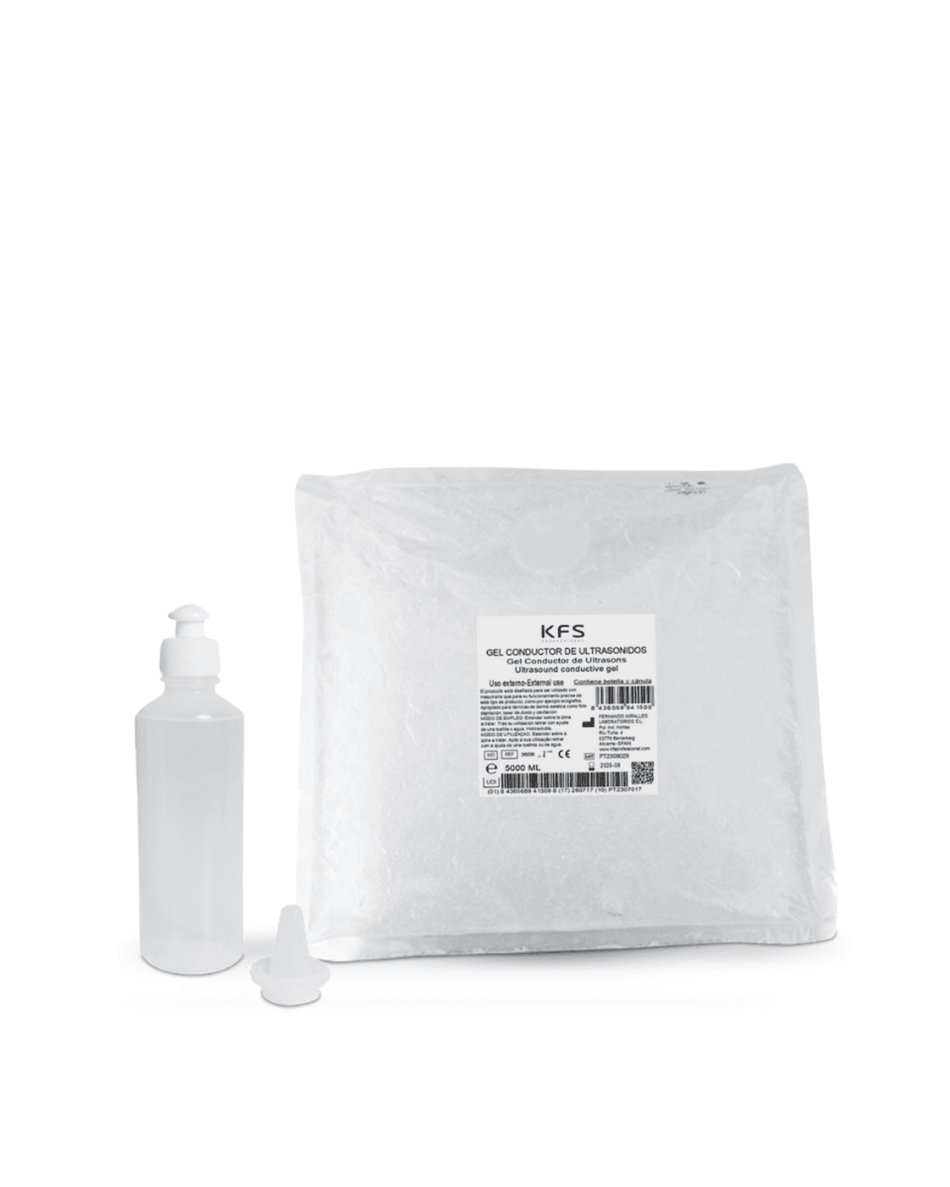 Gel Conductor de Ultrasonidos KFS bolsa 5000 ml + botella y cánula - 1